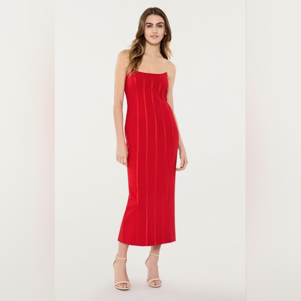 NWT Likely Evelyn Strapless Bodycon Red Dress 8 MSRP $358